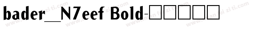 bader_N7eef Bold字体转换